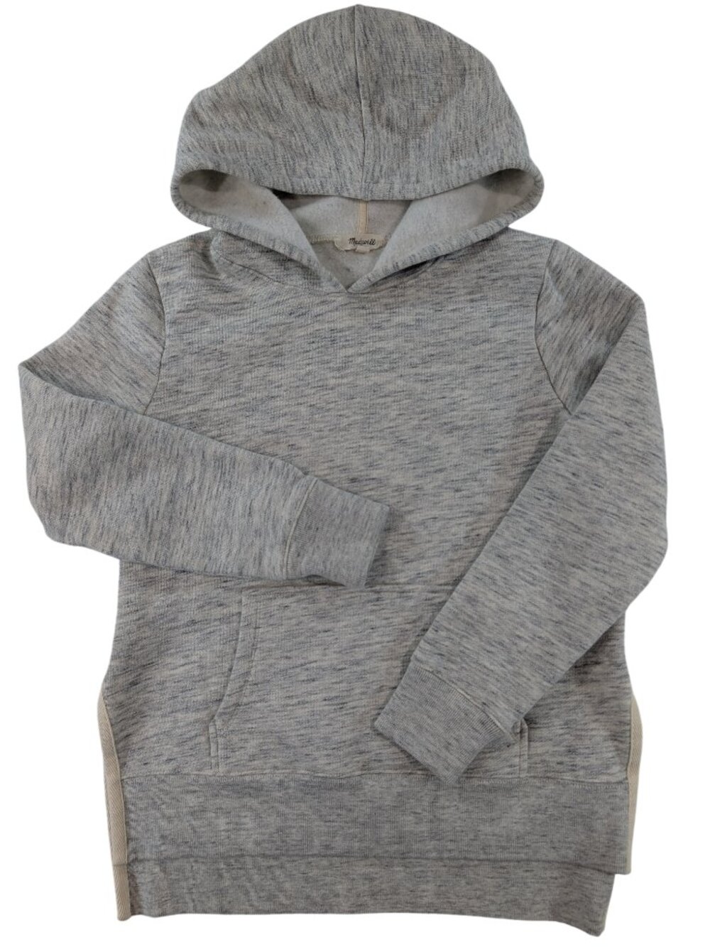 Madewell Gray Slit Pullover Hoodie Sweatshirt Heavy Cotton Blend Size XS